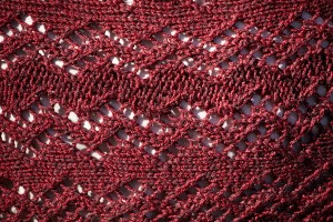 Close up of Valencia Wrap stitch detail
