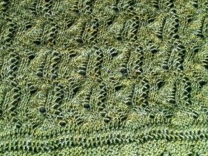 Linen and silk stole stitch detail